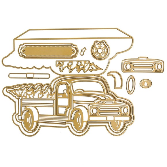 NEW Anna Griffin CHRISTMAS TRUCK Easel Card Dies - Picture 1 of 7